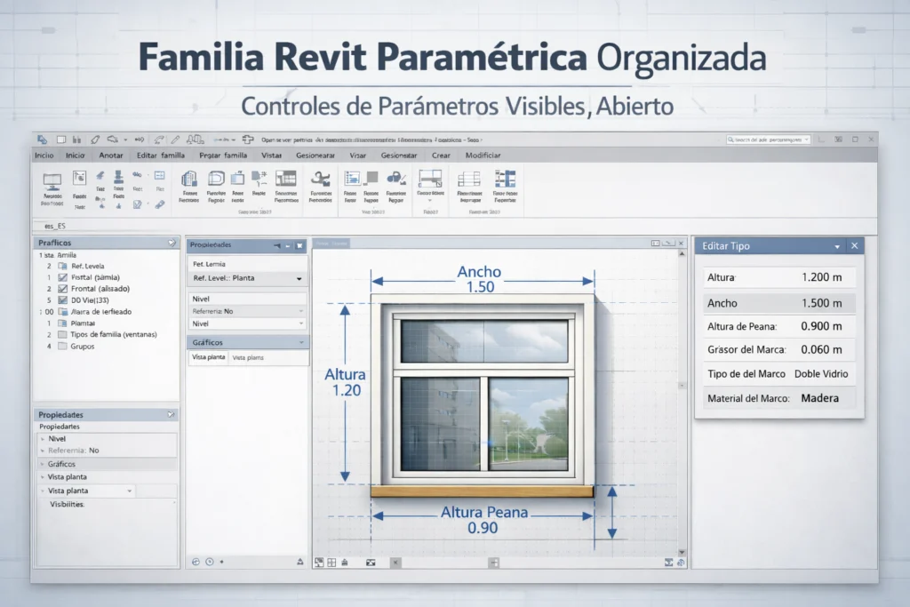 Parámetros familias revit - Parámetros en familias Revit explicados - Parámetros