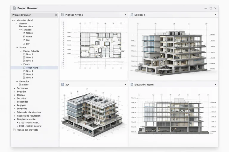 organizar vistas y planos en revit dwg autocad bloque cad