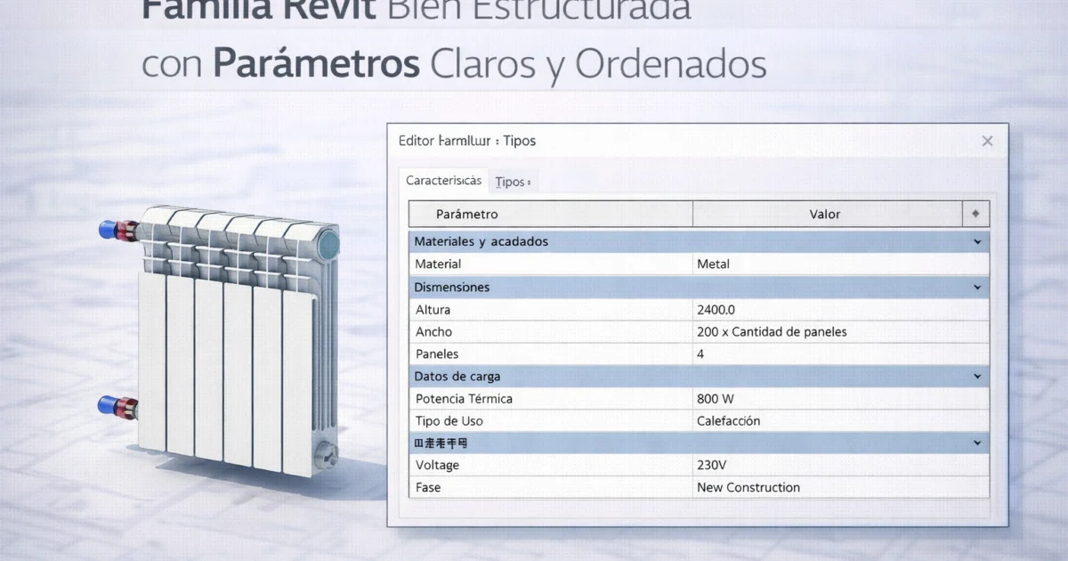 Parámetros familias revit | Parámetros en familias Revit: cómo usarlos bien sin complicar el modelo Parámetros familias revit - Parámetros en familias Revit: cómo - Parámetros