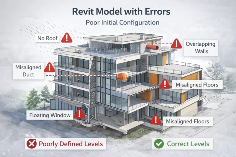 Errores comunes al empezar en Revit y cómo evitarlos desde el inicio