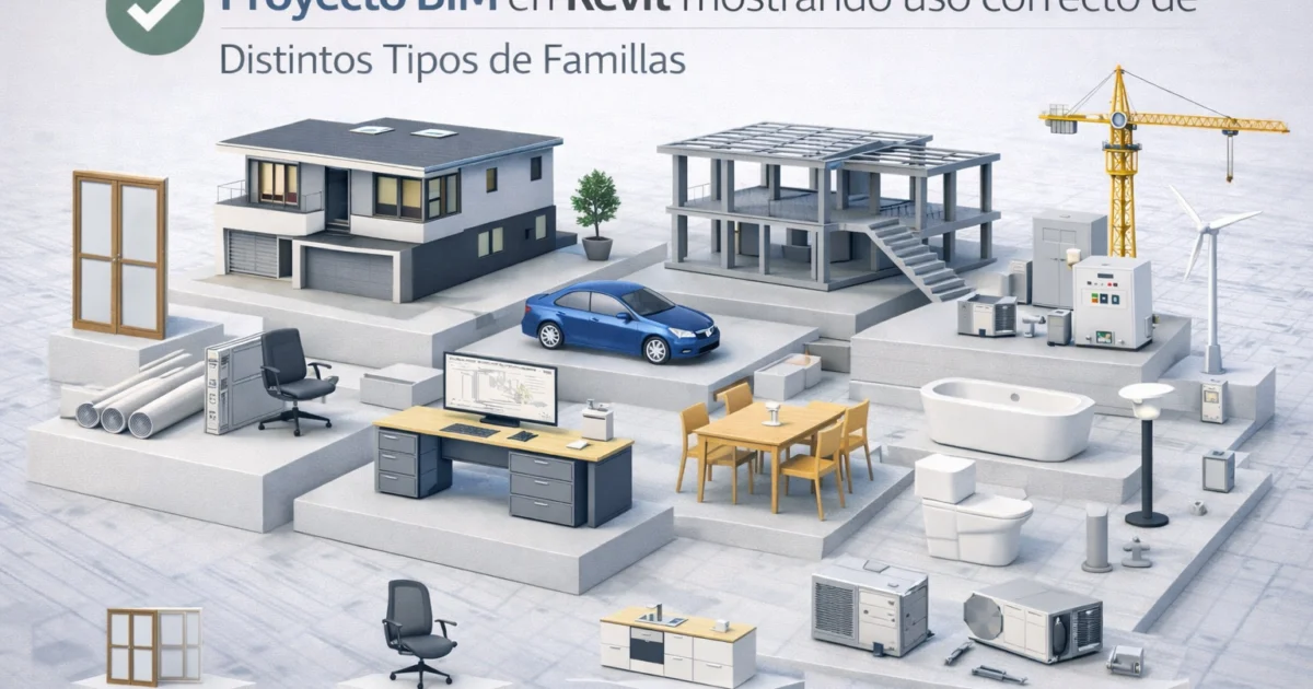 Tipos de familias Revit: cuáles existen y cuándo usar cada una en un proyecto BIM Tipos de familias revit - Tipos de familias Revit: sistema, cargables e in situ - Familias