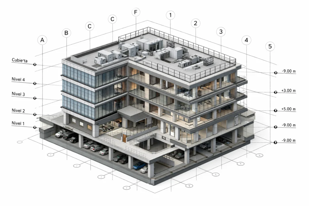 Niveles y rejillas revit - Cómo organizar niveles y rejillas - Niveles