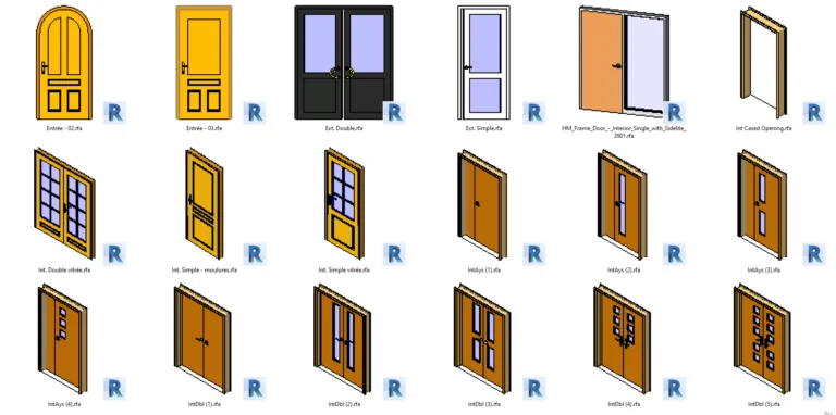 puertas de interior revit familias rfa descargar gratis