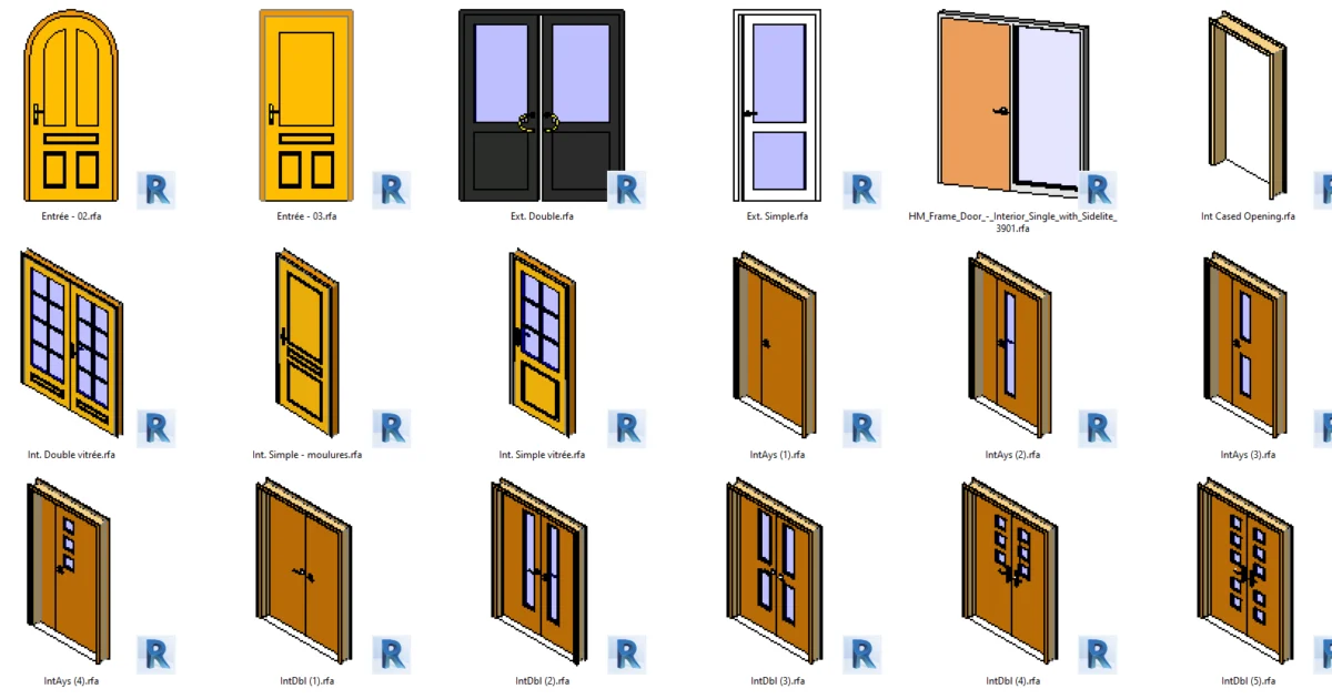 puertas de interior revit familias rfa descargar gratis